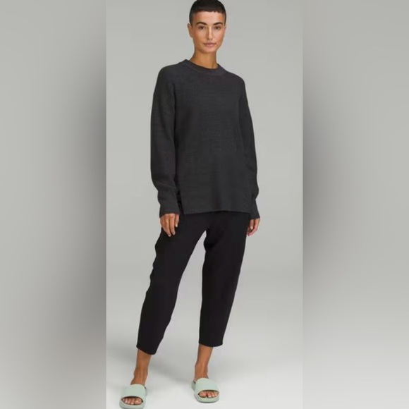 Lululemon Merino Wool  Heather Gray Ribbed Crewneck Sweater Women’s Size 6 - Picture 5 of 11